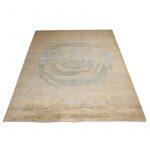 Natural With Gray Rose Plain With rose in the middle Natural Hemp /Wool 80K Knot Carpet