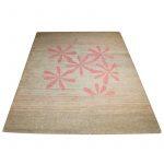 Natural With red flower Plain With flower petal Natural Hemp /Wool 100K Knot Carpet