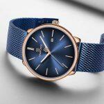NAVIFORCE NF3012 Date Function Stylish Elegant Mesh Stainless Steel Strap Analog Watch For Women