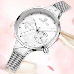 NAVIFORCE NF5001 Stainless Steel Mesh Date Function Luxury Watch for Women – Silver