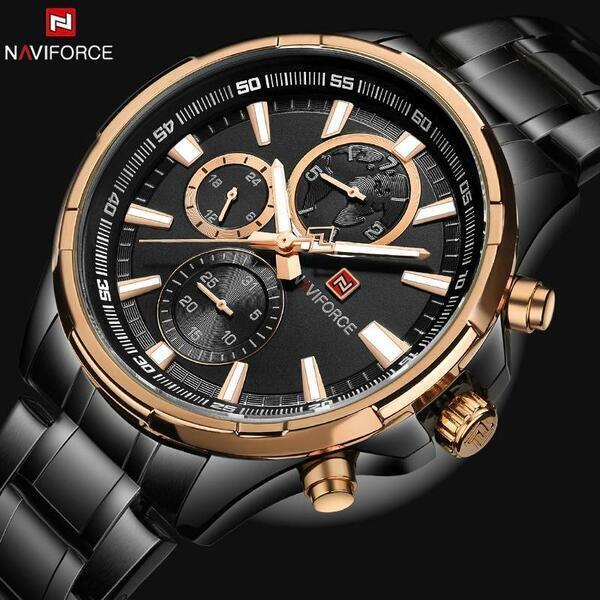 NAVIFORCE Nf9089M Chronograph Watch For Men - Golden