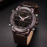 NAVIFORCE Nf9164 Dual Time Quartz Sports Watch For Men – Coffee