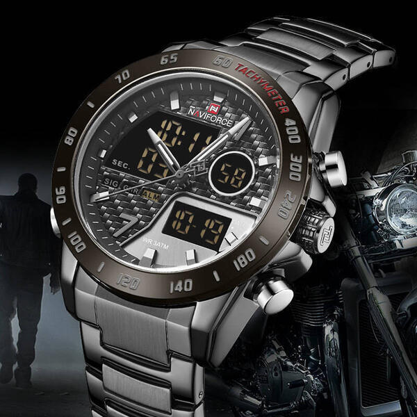 NAVIFORCE Nf9171 Dual Movement Digital Analog Function Quartz Watch