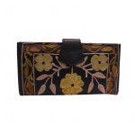 Navy With Multicolor Floral Embroidered Purse For Women