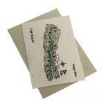 Nepal Map Printed Lokta Paper Greeting Card & Envevlop- 5 X 6