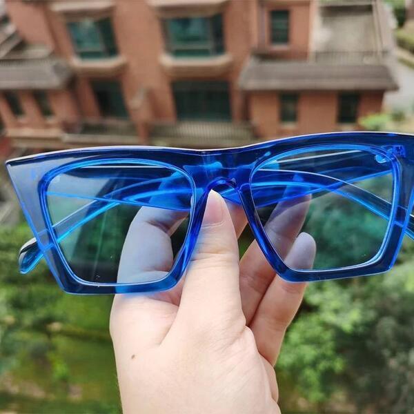 New Blue Trendy Unique Design Cat Eye Sunglasses For women