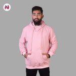Nyptra Baby Pink Hooded Streetwear Hip Hop Hoodie For Men