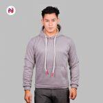 Nyptra Grey Streetwear Swed Fur Hoodie For Men