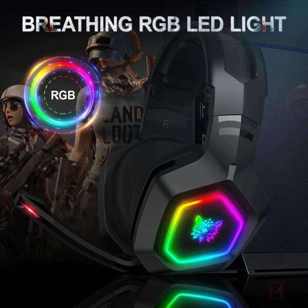 ONIKUMA K10 Head-mounted Gaming Headset w/Microphone RGB Colorful LED earphone