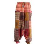 Orange Abstract Printed Cotton Aladin Joggers For Men