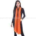 Orange Solid 100% Woolen Stole For Women