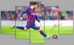 Original 5 Panel Canvas With Wooden Framing (Messi)
