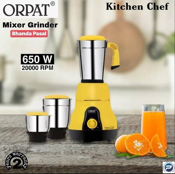 Orpat Mixer Grinder Kitchen Chef 650 Watts