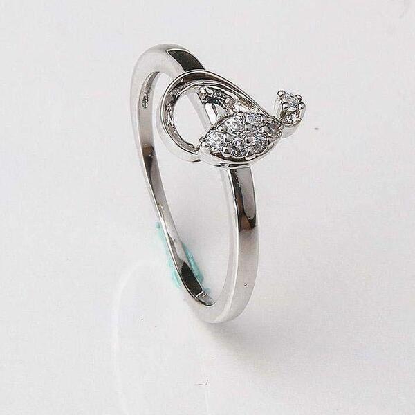 OUXI Silver/White Musical Note Ring For Women-K40016-6