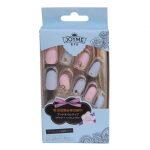 Oval Nail- Pastel Blue/Pink Jeweled Nail Extension