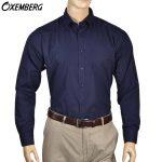 Oxemberg Blue/Black Formal  Slim Fit Shirt For Men
