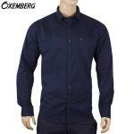 Oxemberg Navy Blue Slim Fit Shirt For Men
