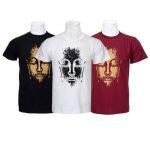 Pack Of 3 Buddha Printed 100% Cotton T-Shirt For Men-Black/White/Maroon -019