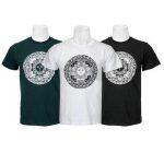 Pack Of 3 Half Sleeve Mandala Printed 100% Cotton T-Shirt For Men- Green/White/Black - 07