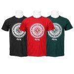 Pack Of 3 Mandala Printed 100% Cotton T-Shirt For Men-Black/Red/Green - 023