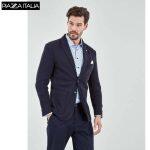 PIAZZAITALIA Blue Textured Blazer For Men - 27322