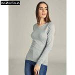 PIAZZAITALIA Grey Round Neck Sweater For Women – 25227