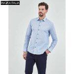 PIAZZAITALIA Heavenly Blue Patterned Shirt For Men - 28888
