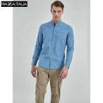 PIAZZAITALIA Korean Collar Shirt For Men - 25713