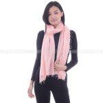Pink 100% Cashmere Pashmina Semi-Felted Stole For Women