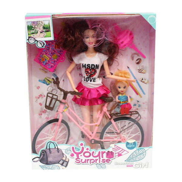 Pink Barbie And Cycle Playset