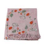 Pink Cashmere And Silk Printed Muffler For Women