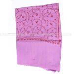 Pink Floral Design Hand Woven Cashmere Pure Pashmina Scarf For Women