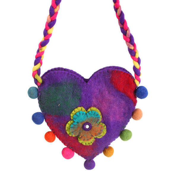 Pink Floral Stitched Felt Sling Bag For Women