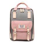 Pink Grey Women Side and School Bag