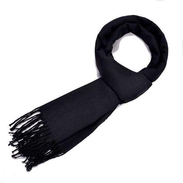 Plain Black Scarf Winter Woolen Scarf For Unisex Maflur By Bajrang