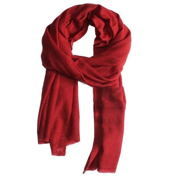 Plain Red Pure Pashmina Shawl/Scarf For Women