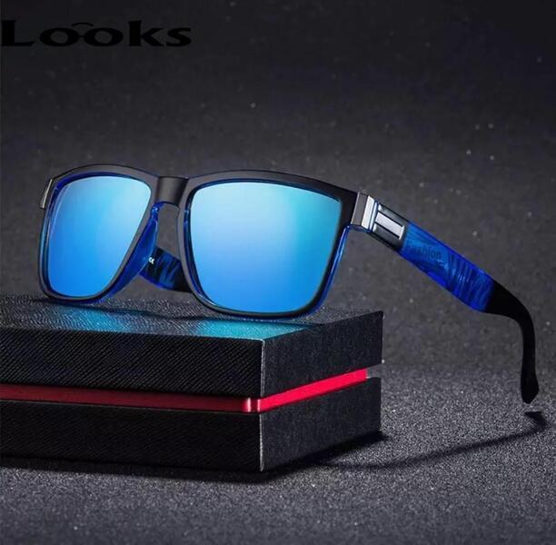 Polarized Brand Design Square Design Sky Blue Mercury Premium Trendy Sporty Looks Sunglasses