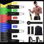 Premium Quality Power Resistance Bands Set (15-35LBS)- Home Gym Extreme With Travel Bag And Exercise Accessories