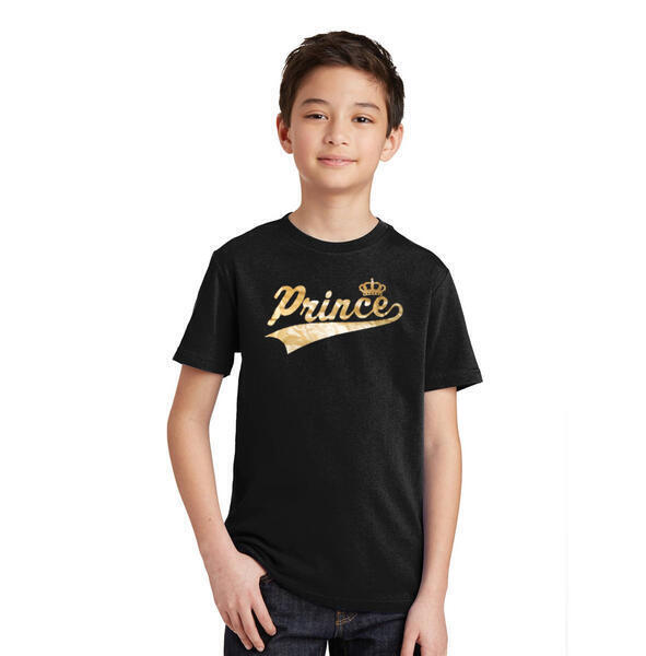 Prince Printed Black T-Shirt For Child