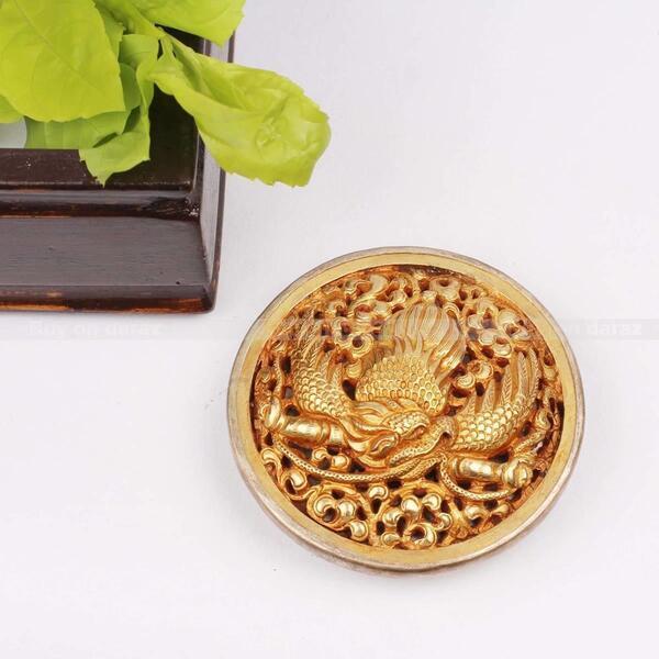 Pure Copper With Silver And 24kt Gold Plated Belt Buckle