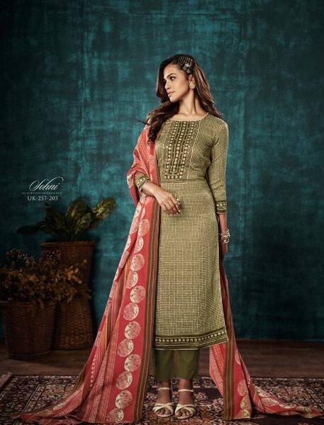 Pure Pashmina Designer Kurta for Women (unstitched)