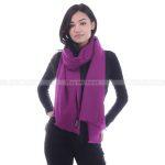 Purple 100% cashmere Pashmina Plain Weave Stole For Women