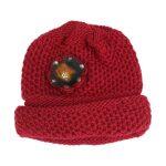 Floral Embroidered Woolen Cap For Women