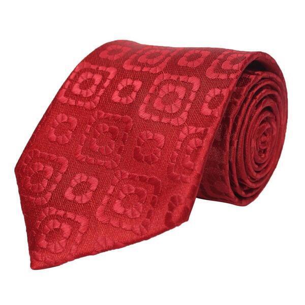 Red Floral Patterned Neck Tie For Men