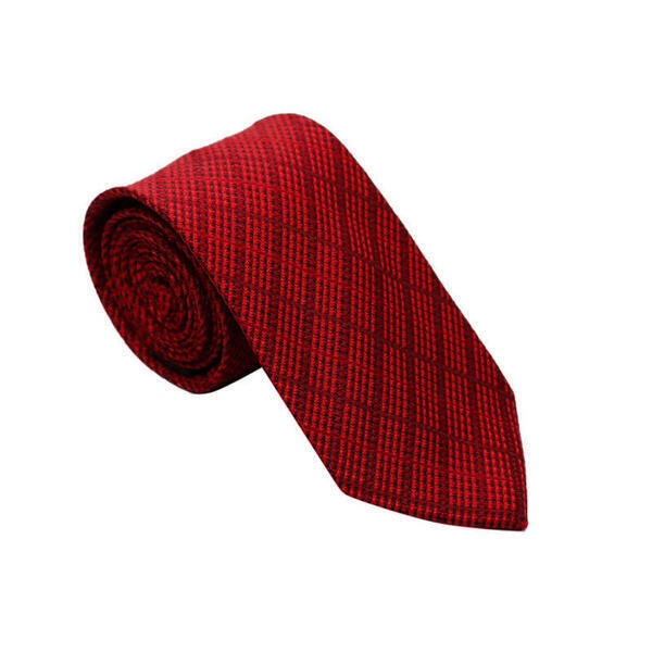 Red Rectangular Designed Tie For Men