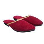 Red Solid Closed Slipperss For Women