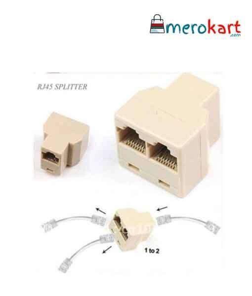 RJ45 CAT 5 CAT 6 LAN Network Ethernet Female to 2 x Female Plug Connector
