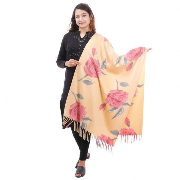 Rose Printed Shawl For Women