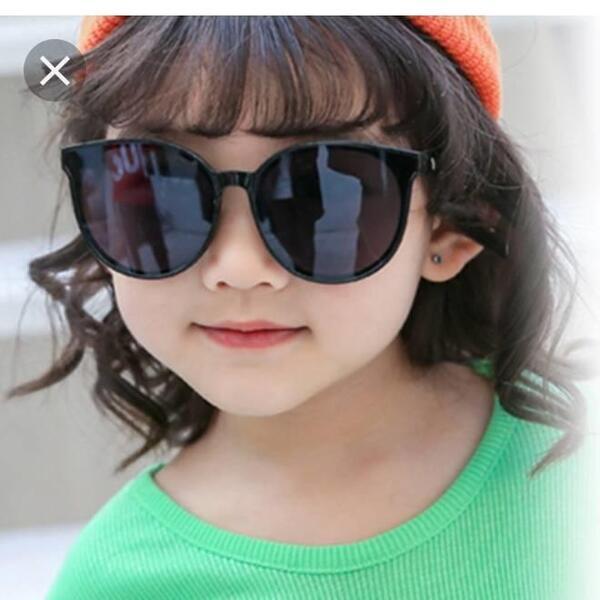 Round Oval Cateye Shaped Black Sunglasses For Girls