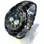 RoundDial Ful Black Metal Strap Fashionable Watch For Men